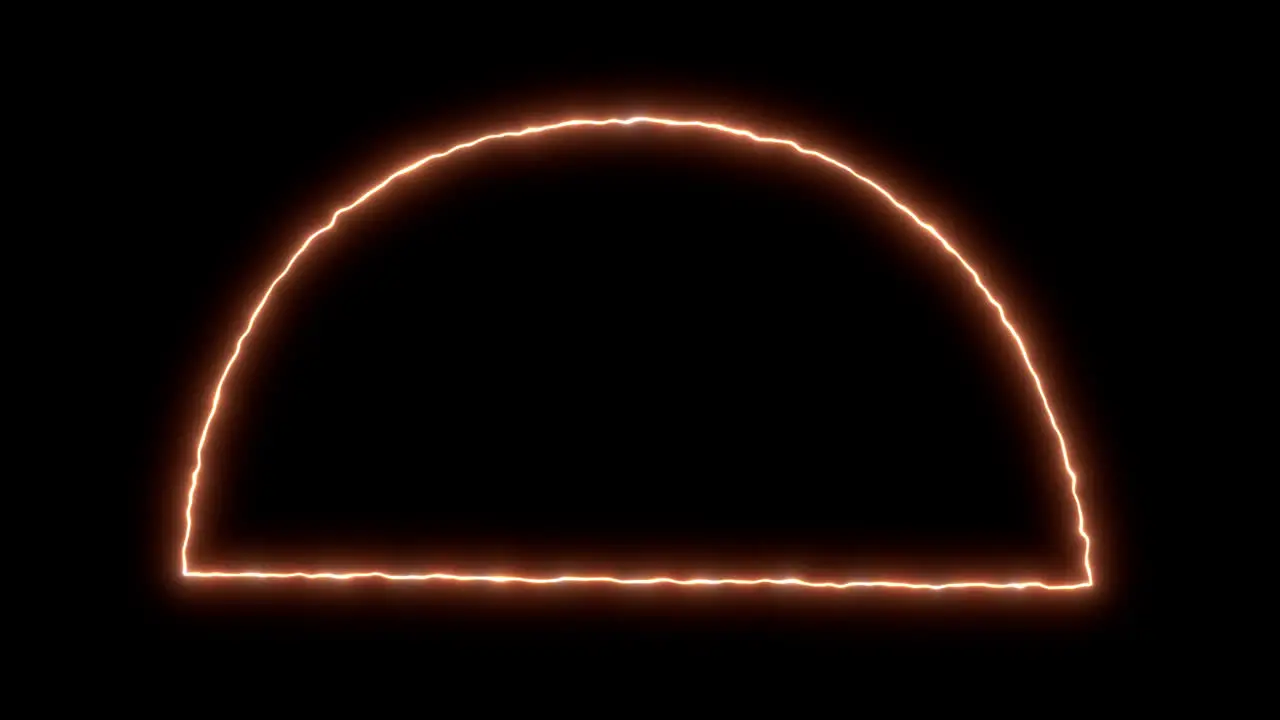 Animation of special effects of enchantment of mystic arts with a half circle shape orange lines