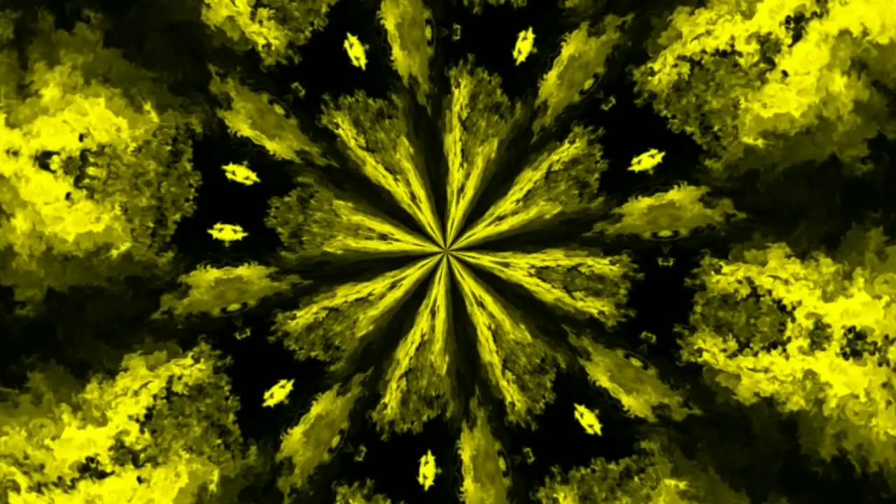 Black and yellow smoke spreading animation