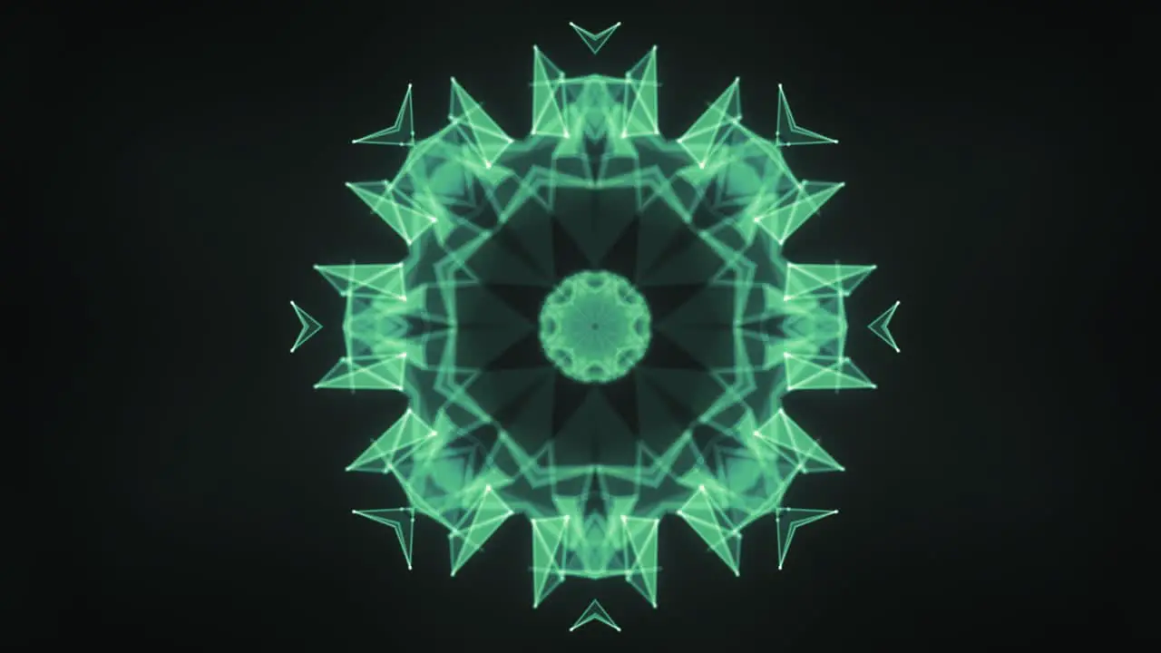 Green Kaleidoscope Seamless VJ Loop Animation Isolated In Black