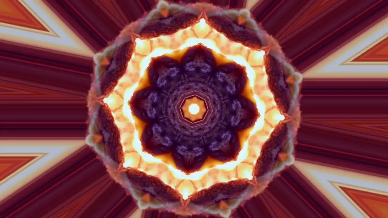 Kaleidoscope art Red star symmetric effects shape changing