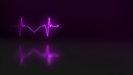 Digital cgi heartbeat lines illuminated in purple