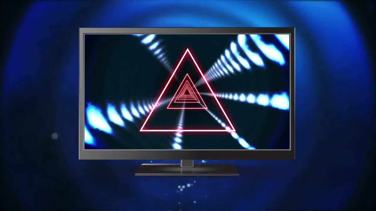 Flat screen television with triangle effects on its screen