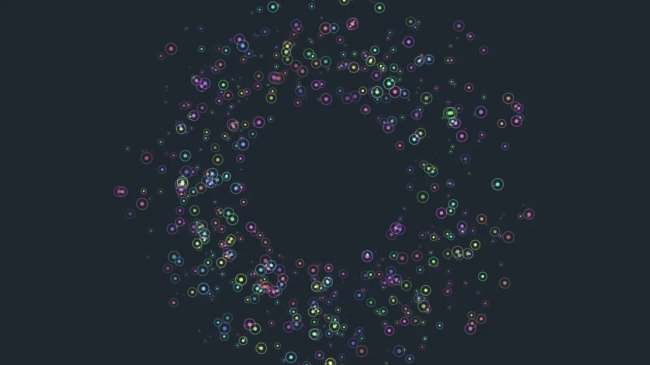 Vibrant spiral circle with colorful dots