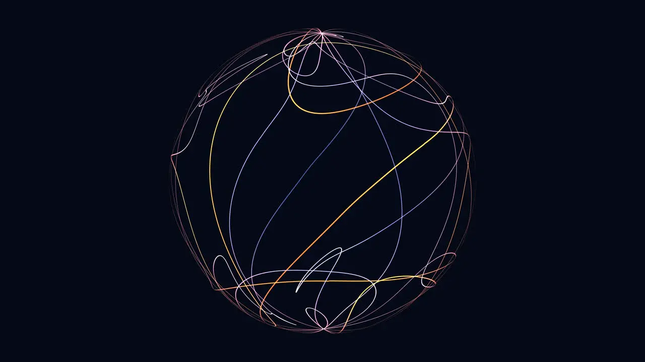 Connected and colorful lines forming a circular pattern