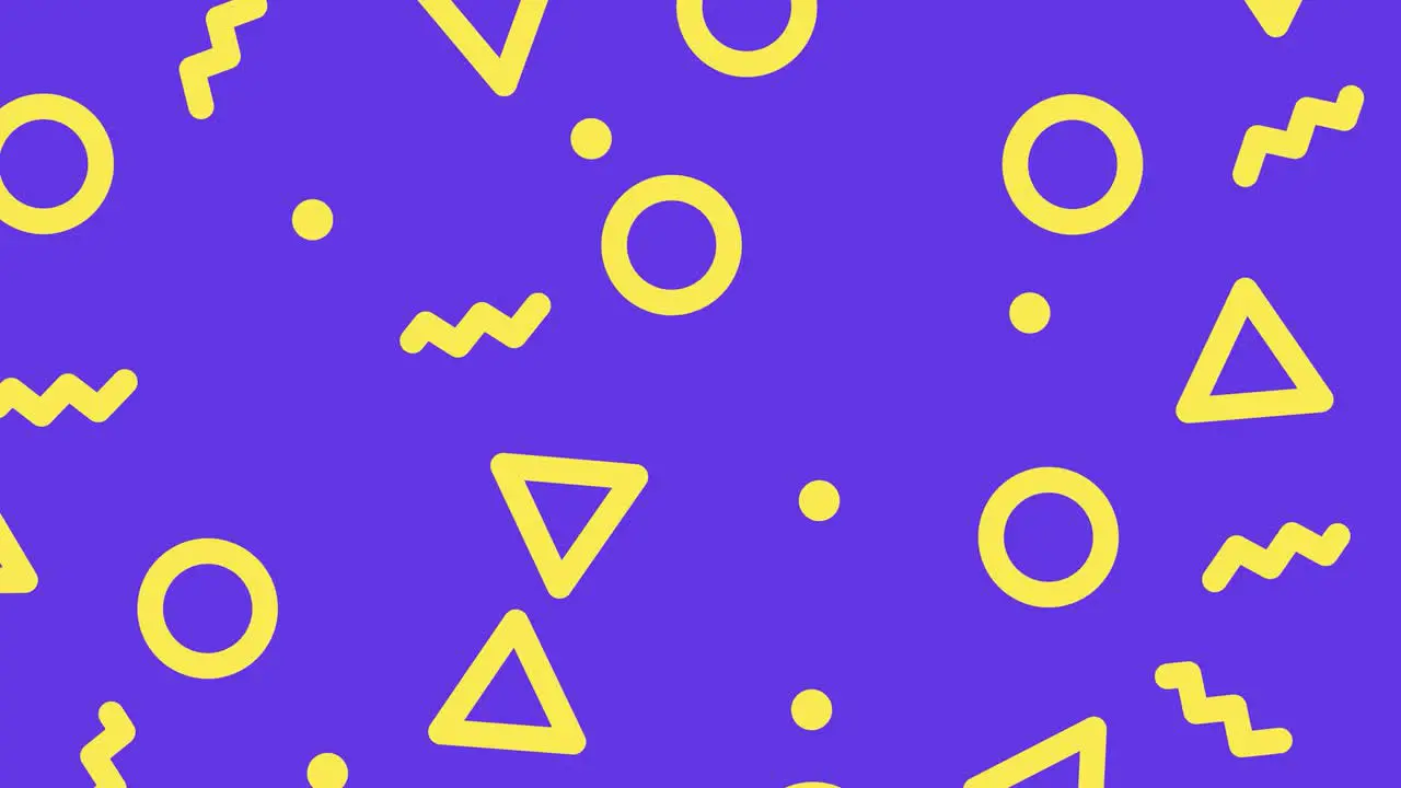 Colorful graphic vector shapes in an animated pattern that mimics the charm of stop motion