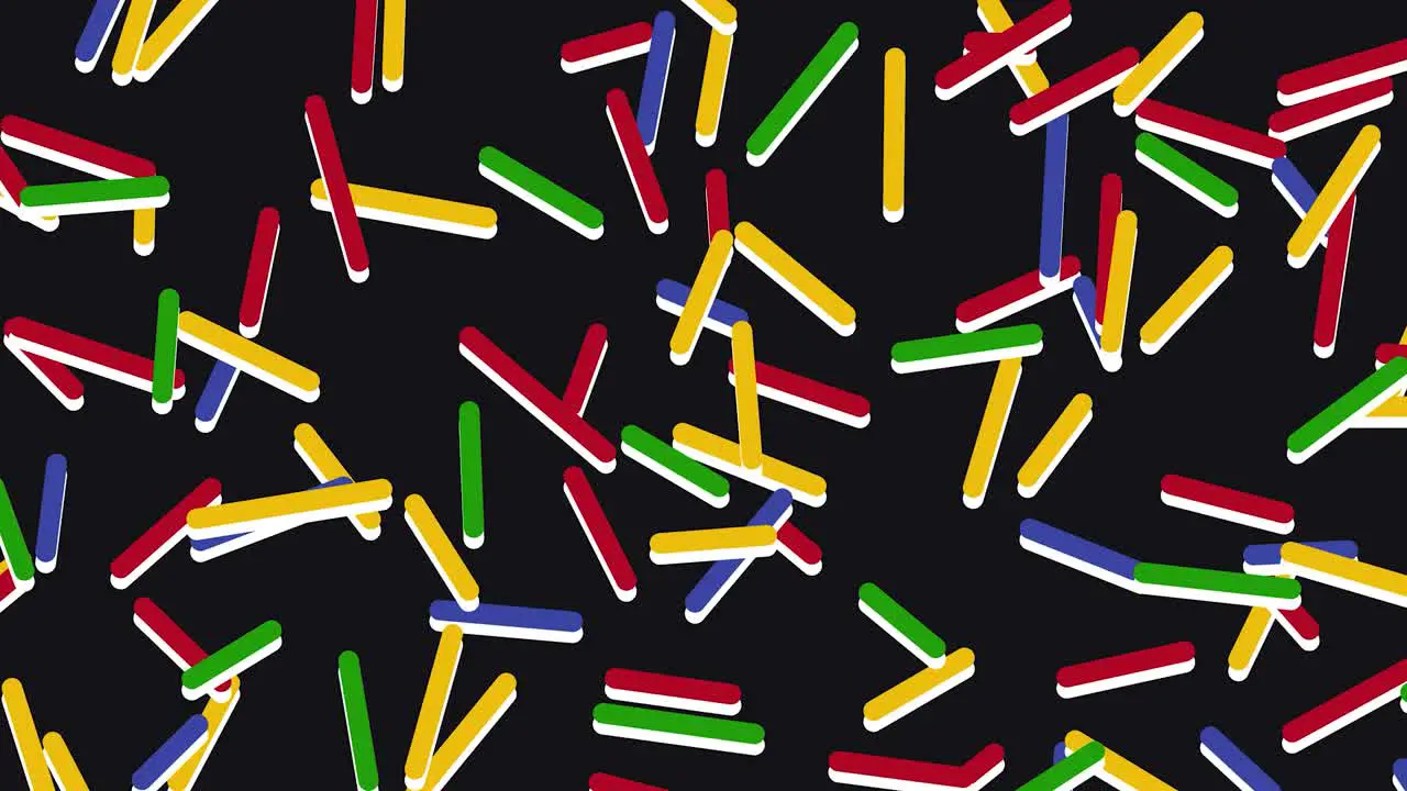 Dance of vibrant colorful graphic vector bars in an animated pattern that mimics the charm of stop motion