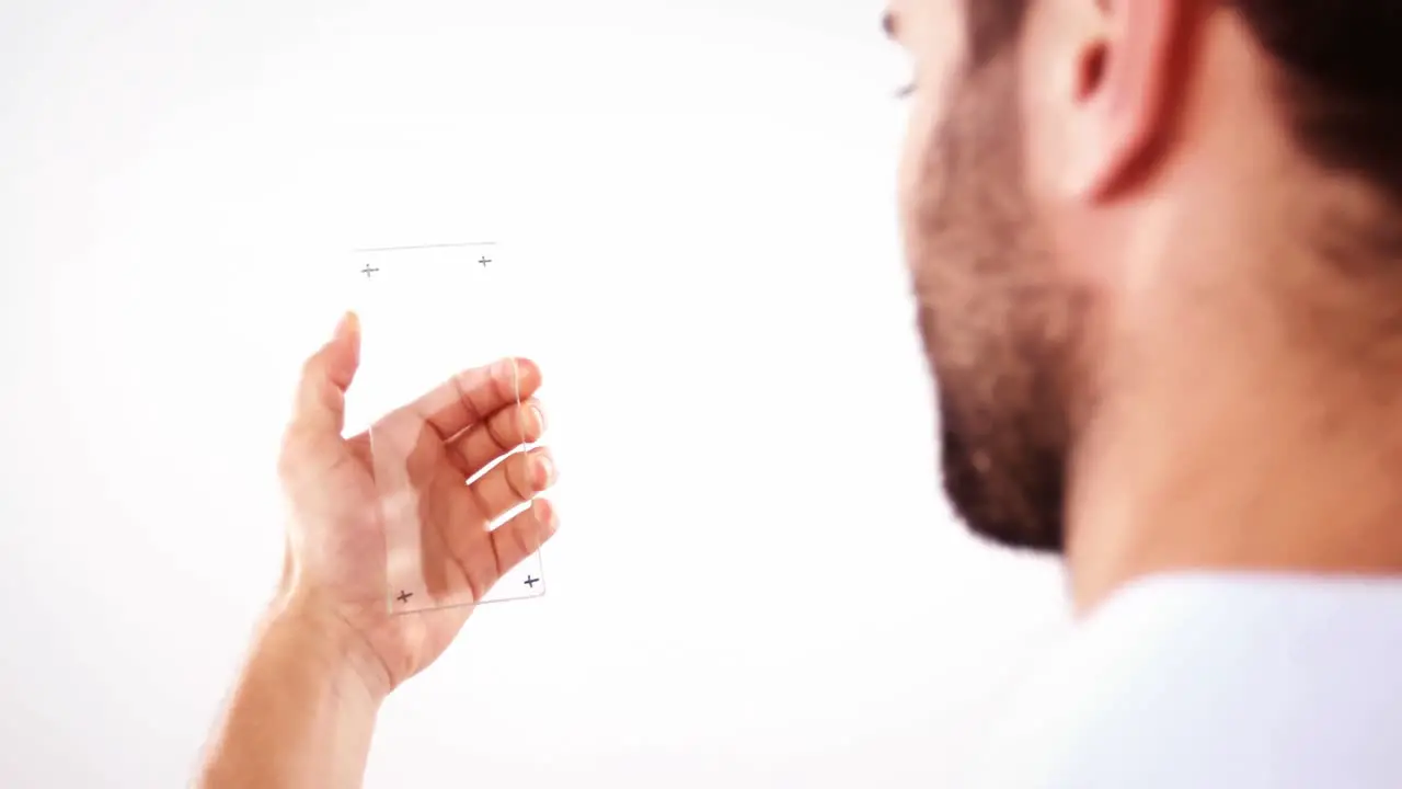 Man pretending to use mobile phone