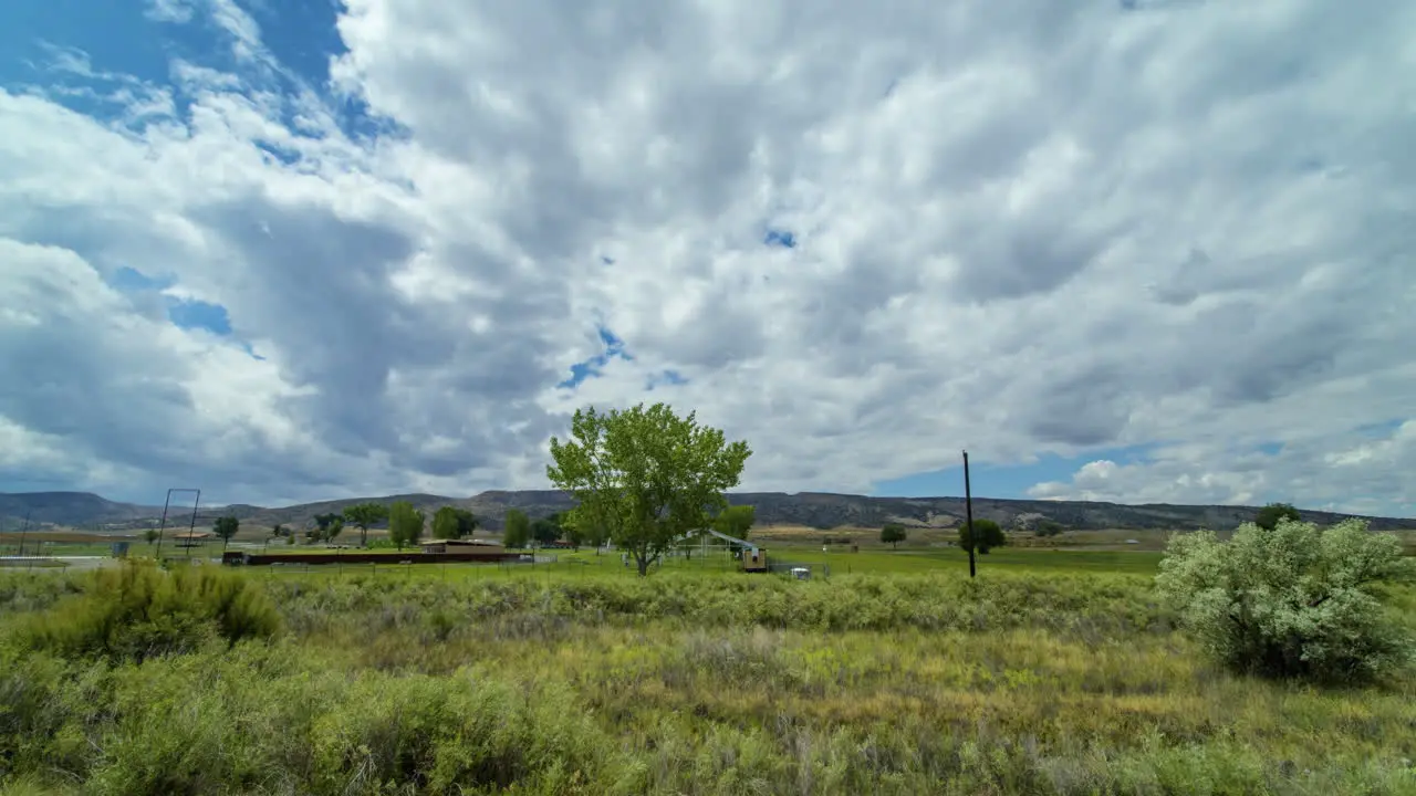 Timelapse of big midwest clouds taken from a stopped train