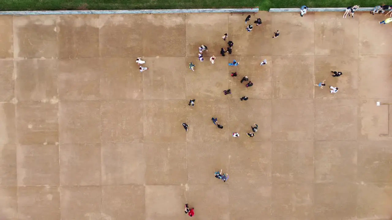 Top view of a square and it's people in Ribeirão Preto