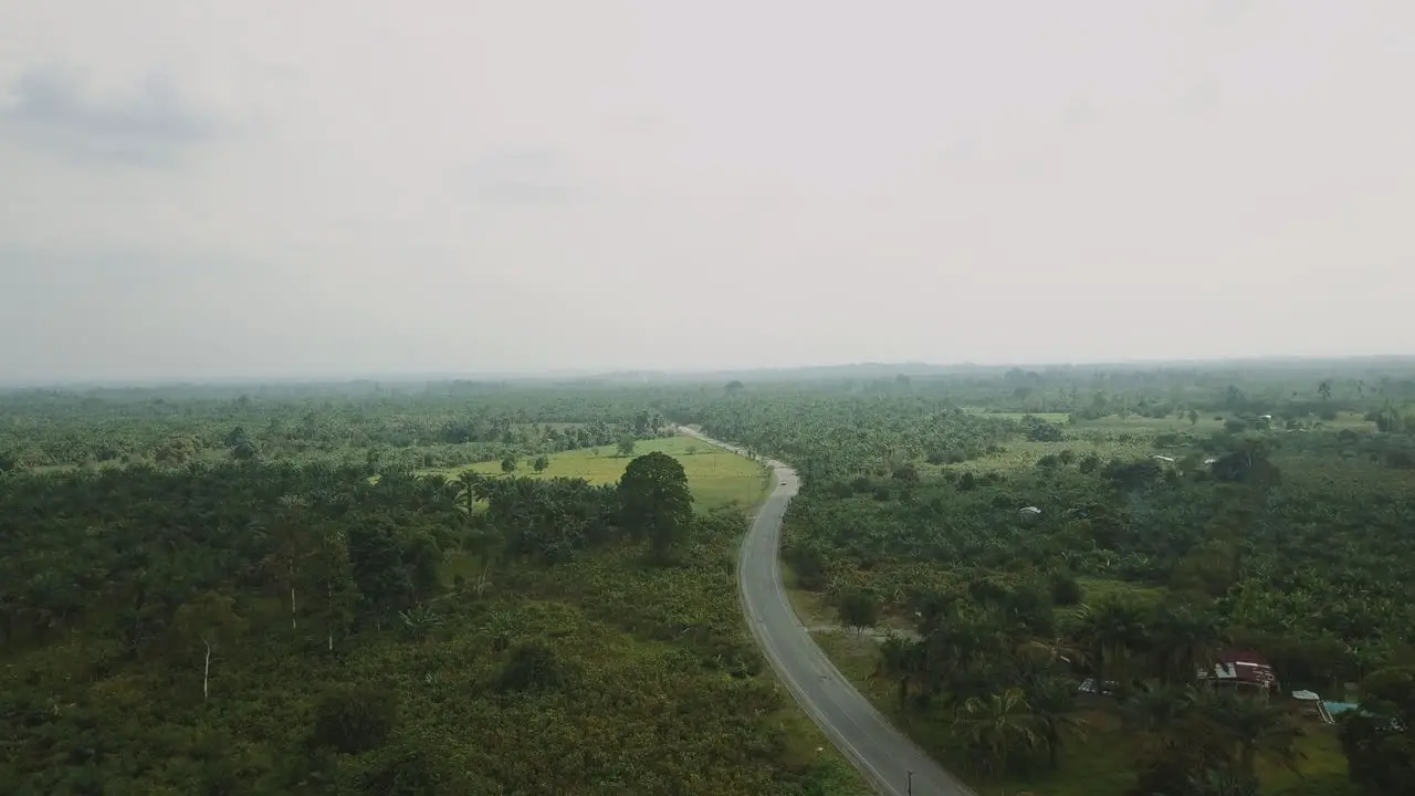 Ecuador road infrastructure in the valley of el choco in the north west area