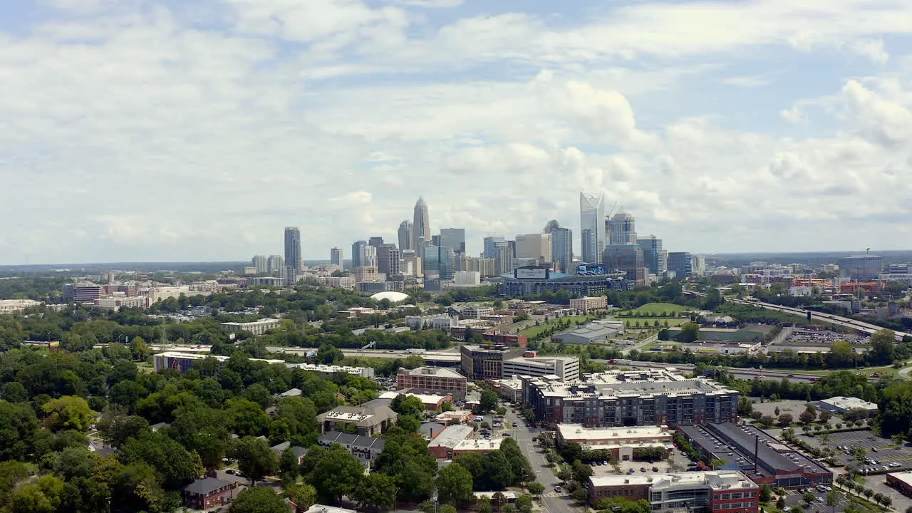 Aerial of Charlotte North Carolina skyline