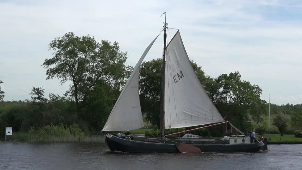 Netherlands Traditional Boat Sailing Pan Left