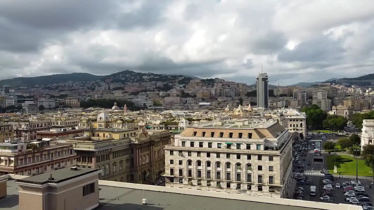 Drone panning in Genova Italy