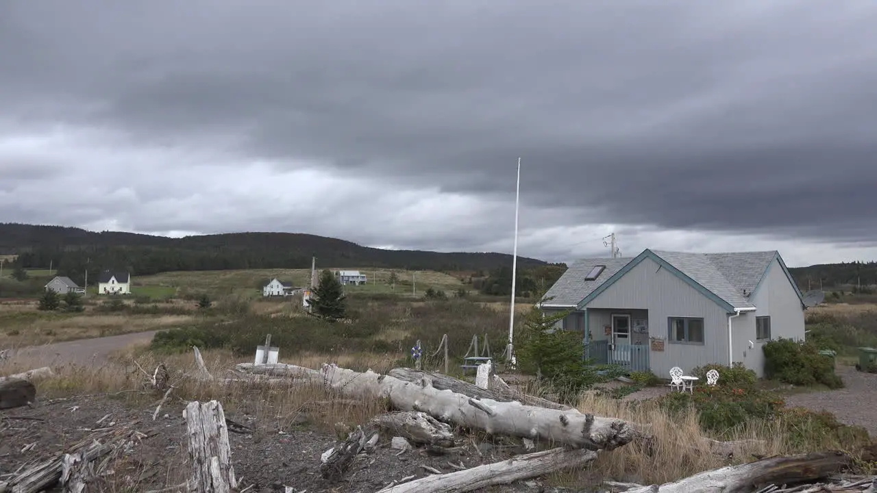 Canada Nova Scotia Houses Under Cloudy Sky