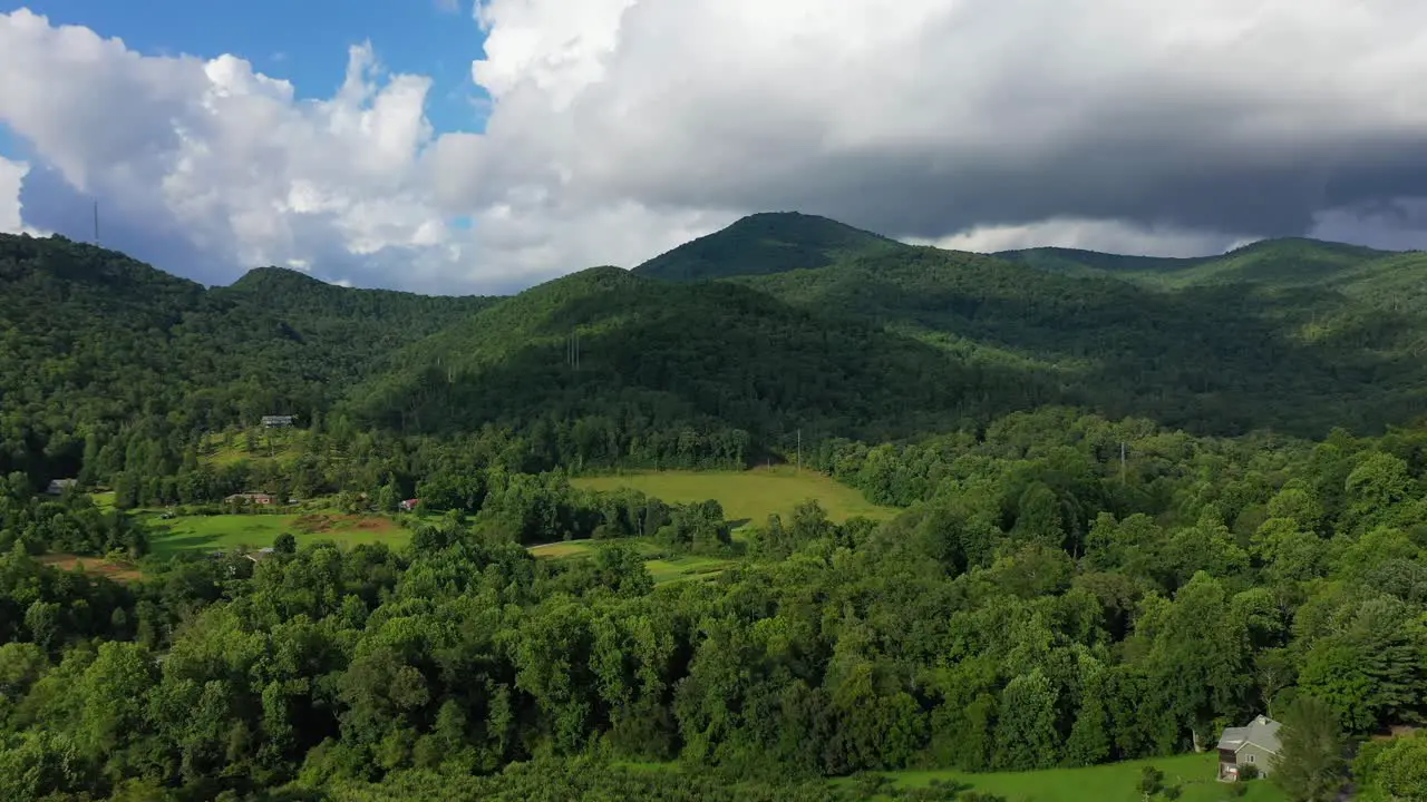 Tennessee hills at sunset near the Smoky Mountains