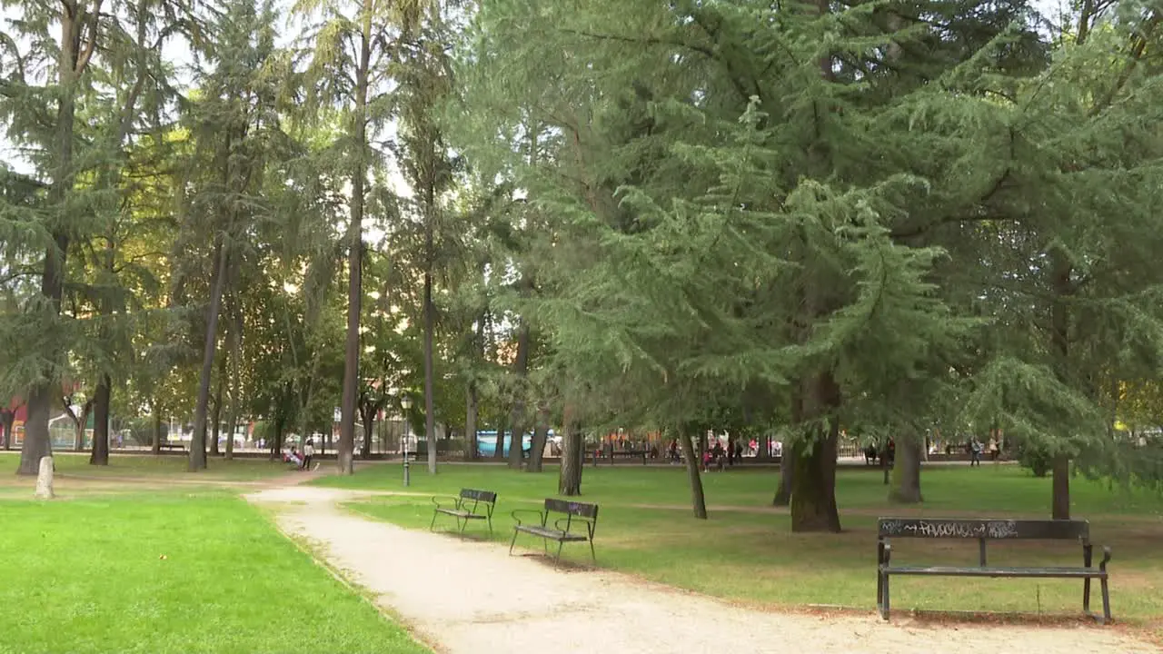 Autumn city Park El Plantio Ponferrada