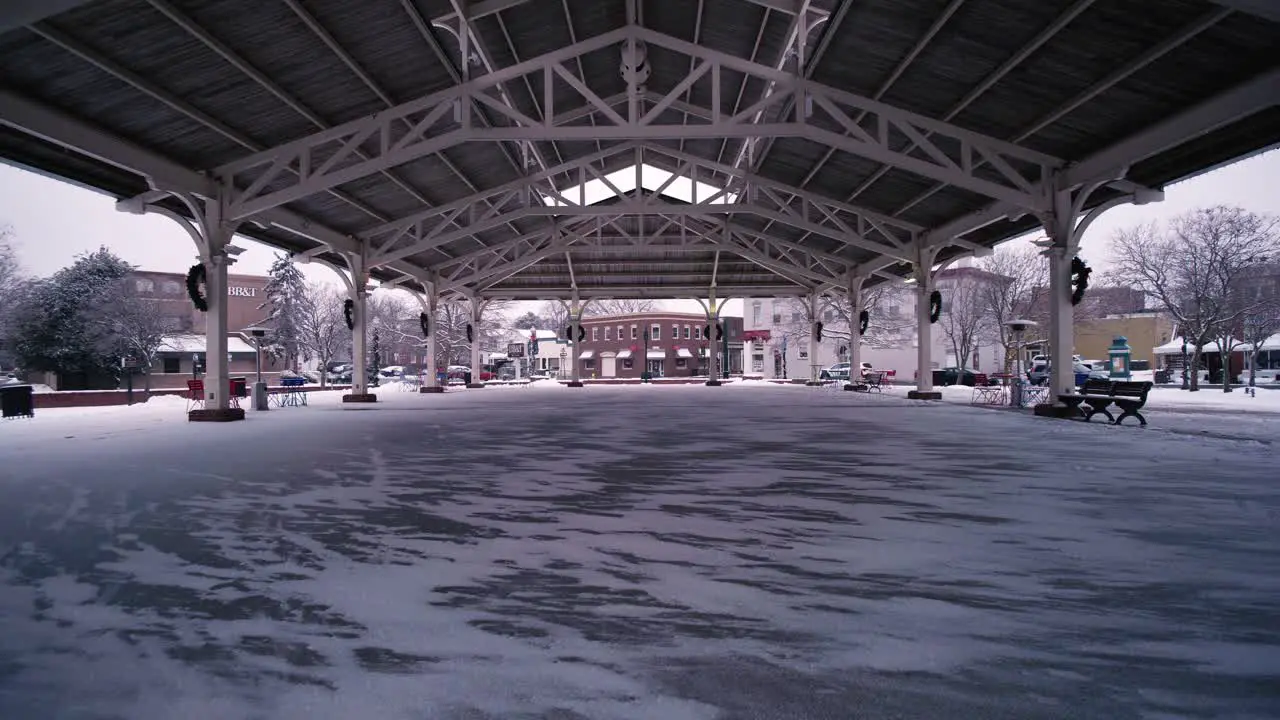 Snow day under Pavilion in Manassas Virginia