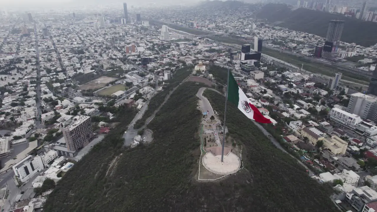 Drone shoot at morning cloudy day at hasta bandera over obispado hill at Monterrey City Mexico-2