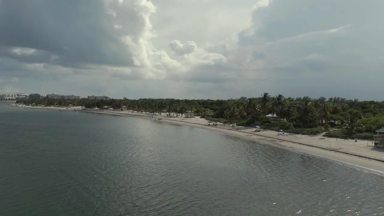 Aerial view of Biscayne Bay beach Florida