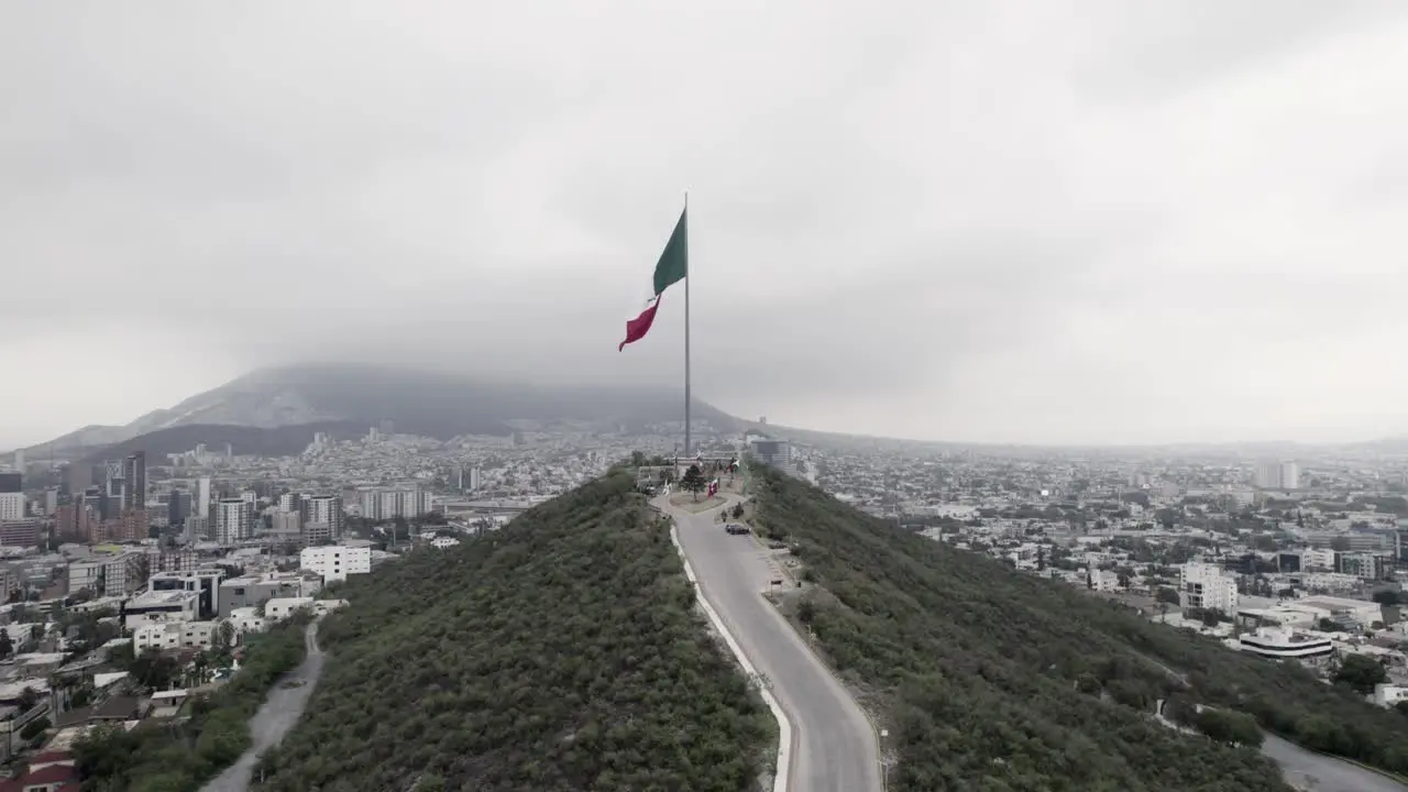 Drone shoot at morning cloudy day at hasta bandera over obispado hill at Monterrey City Mexico-3