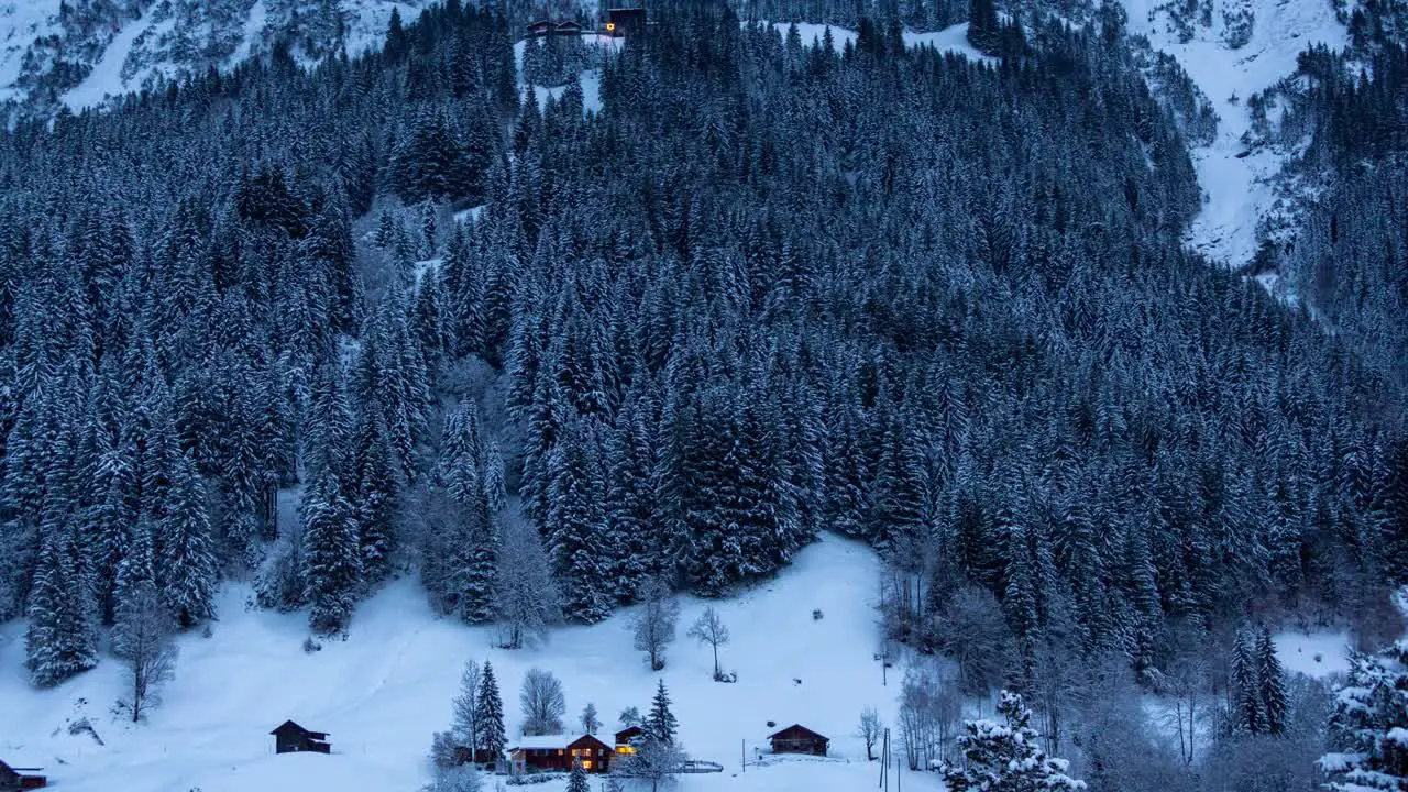 timelapse of a snow storm at pfingstegg in Grindelwald