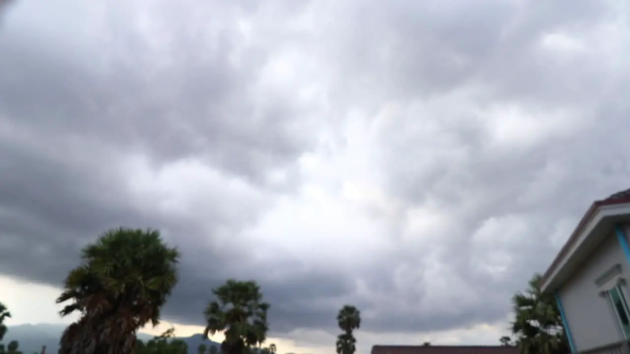 Timelapse of the sky changing from rainy to sunny weather