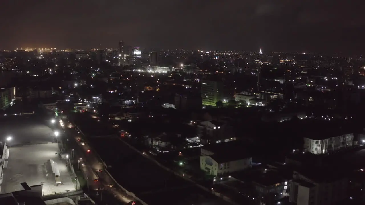 City at Night Nigeria Drone 04