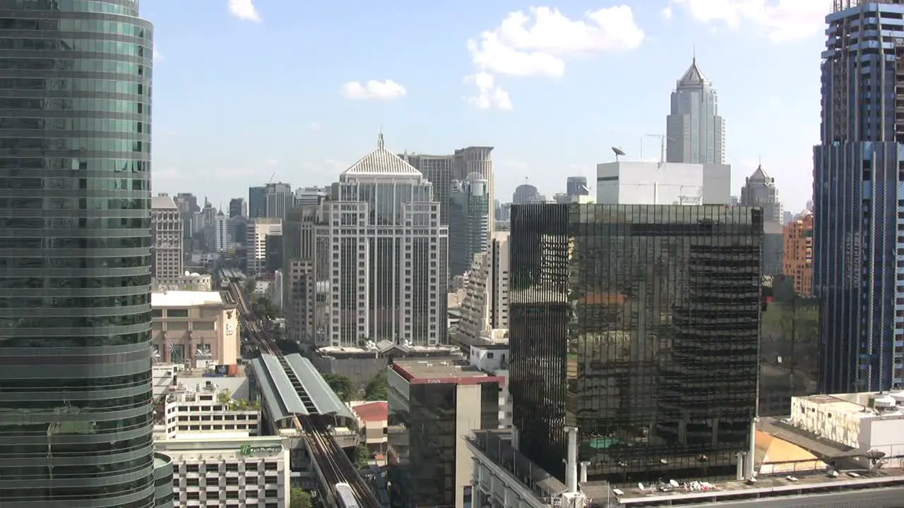 Bangkok skyscrapers & railroad