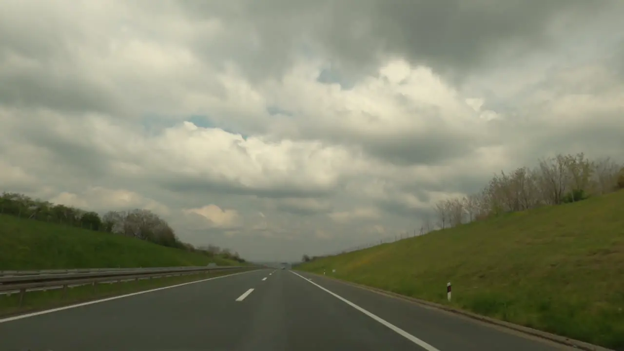 Hyperlapse footage vehicle dashcam pov of highway drive