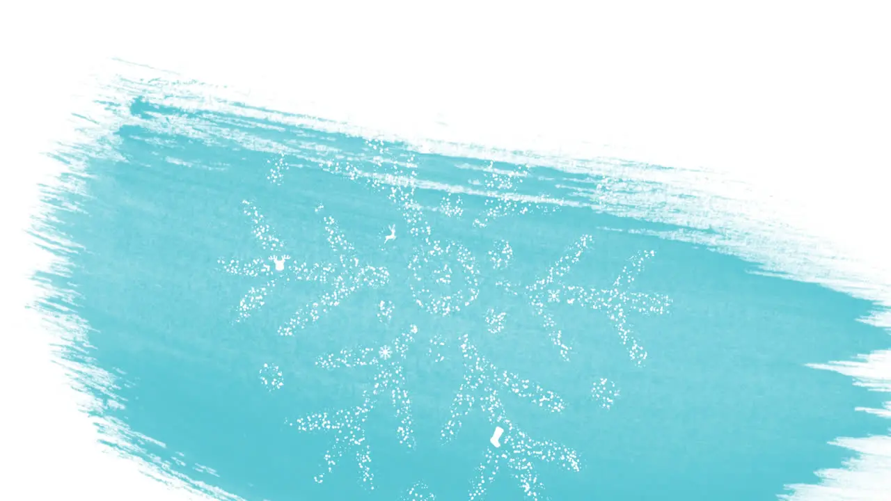 Animation of snowflake over white background