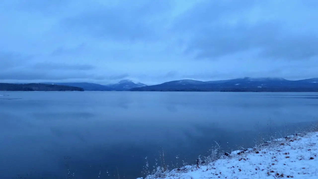 Beautiful timelapse on a pristine mountain lake