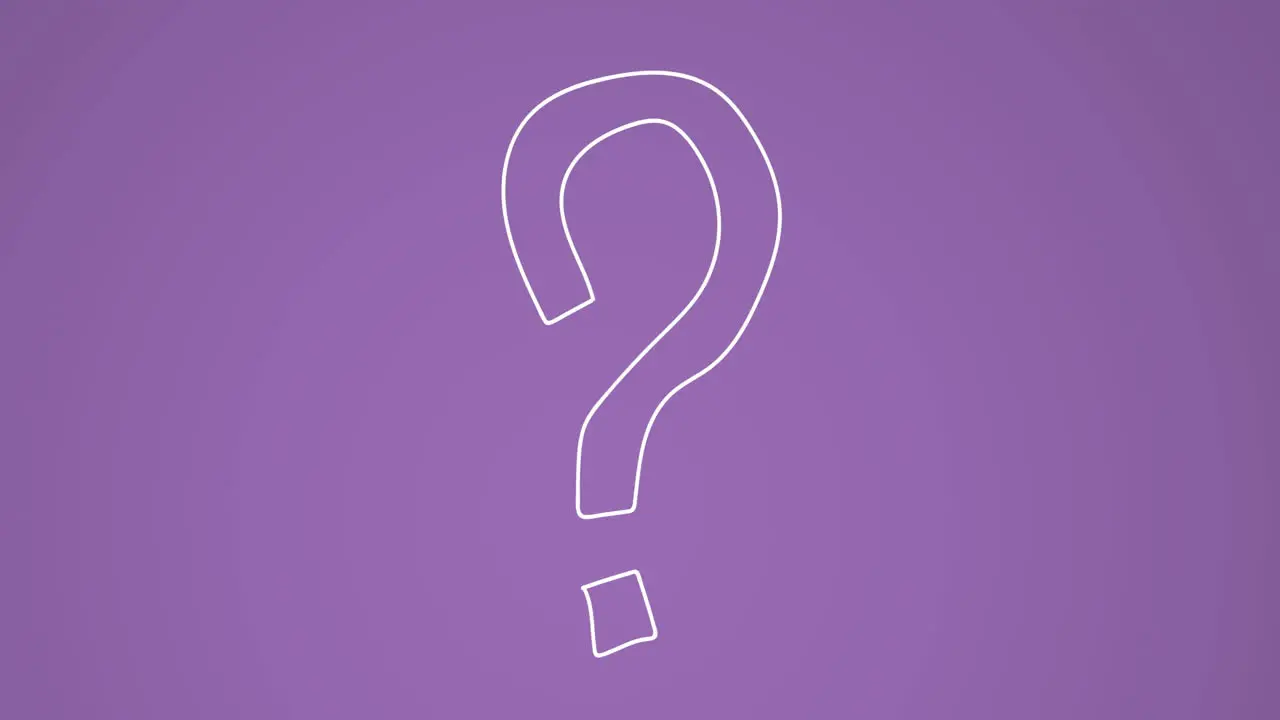 Animation of question mark over purple background