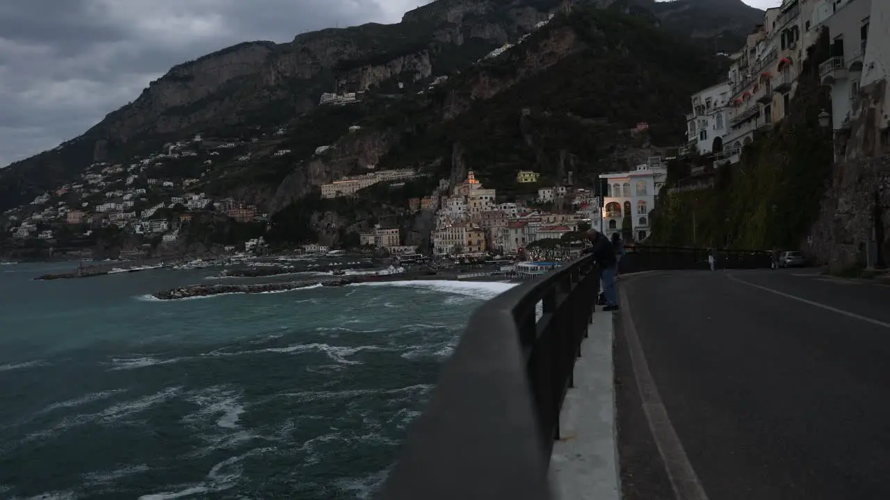 Road along Coast of Picturesque Amalfi Coast in Beautiful Italy Static