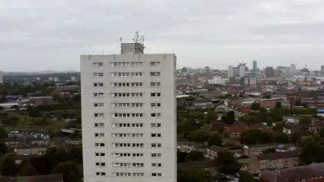 Drone Shot Orbiting Block of Flats In Birmingham England