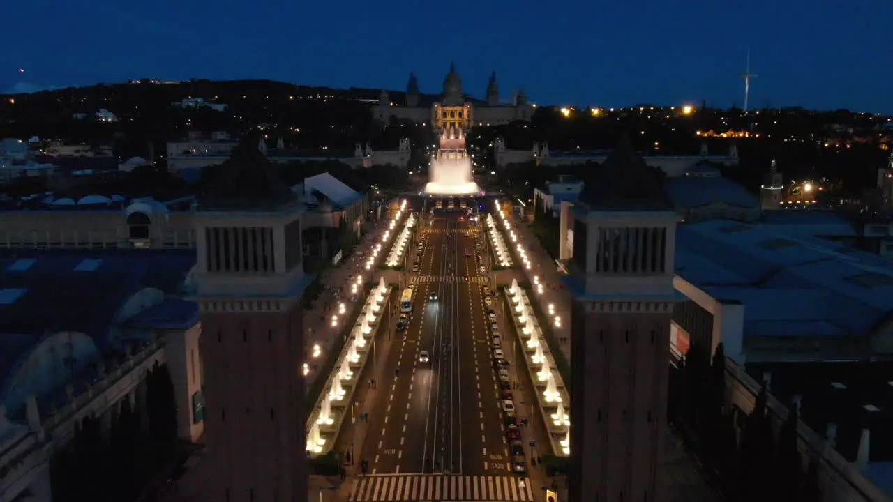 Aerial view of Montjuic Fountains