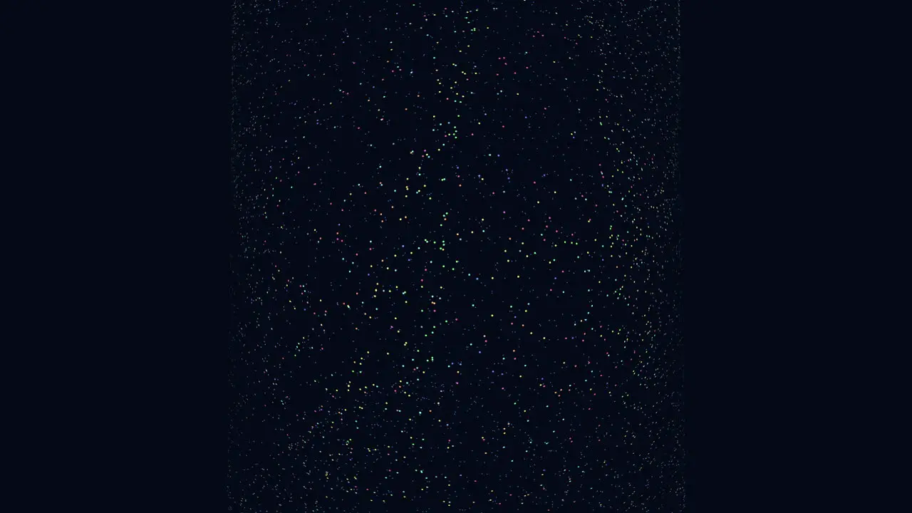 Starry night sky scattered white dots on black background