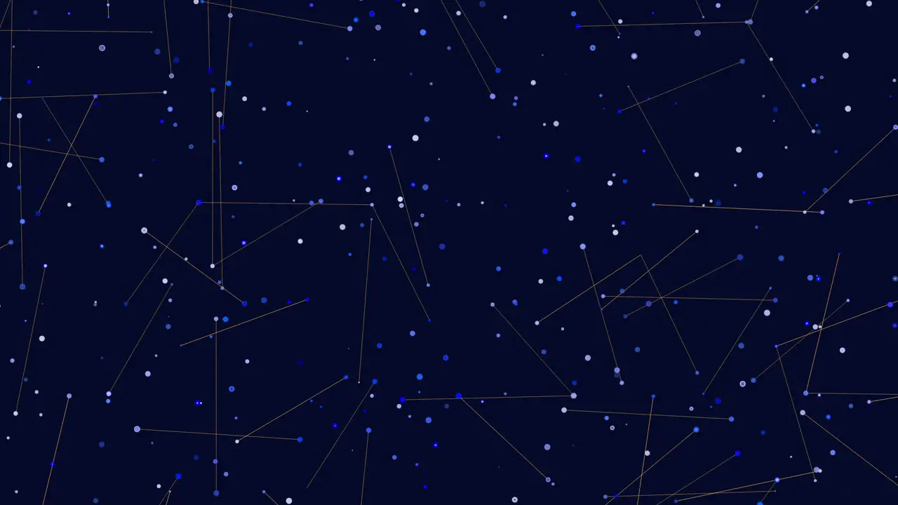 Blue constellation of connecting stars illuminates the night sky