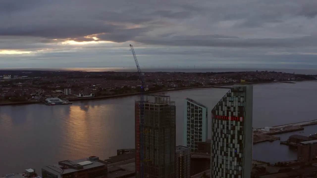 Drone Shot Pulling Away From Buildings In Liverpool City Centre 02