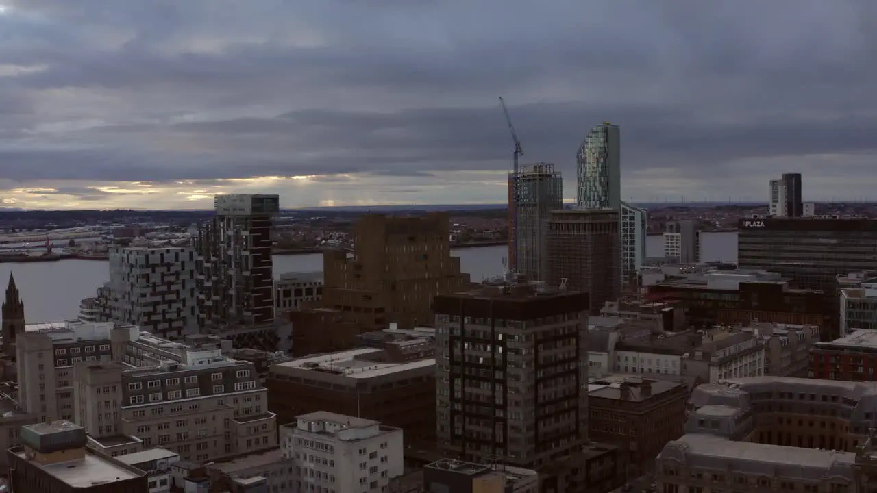 Drone Shot Orbiting Buildings In Liverpool City Centre 02