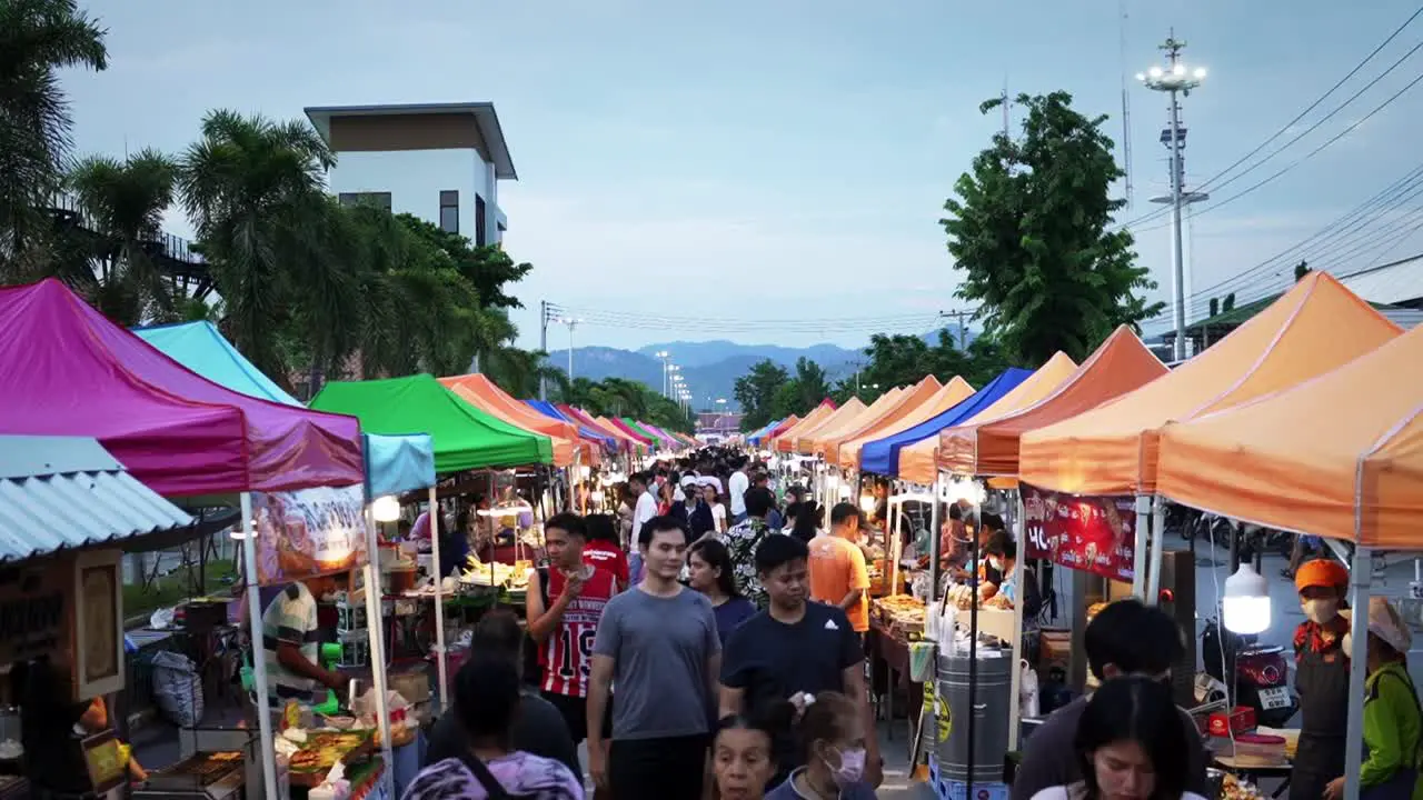 Walking through a street market in Thailand