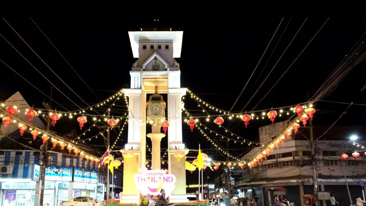 Closeup of a clock tower in Betong Thailand