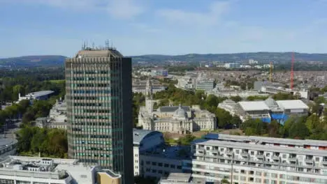 Drone Shot Flying Past Capital Tower In Cardiff Short Version 1 of 2