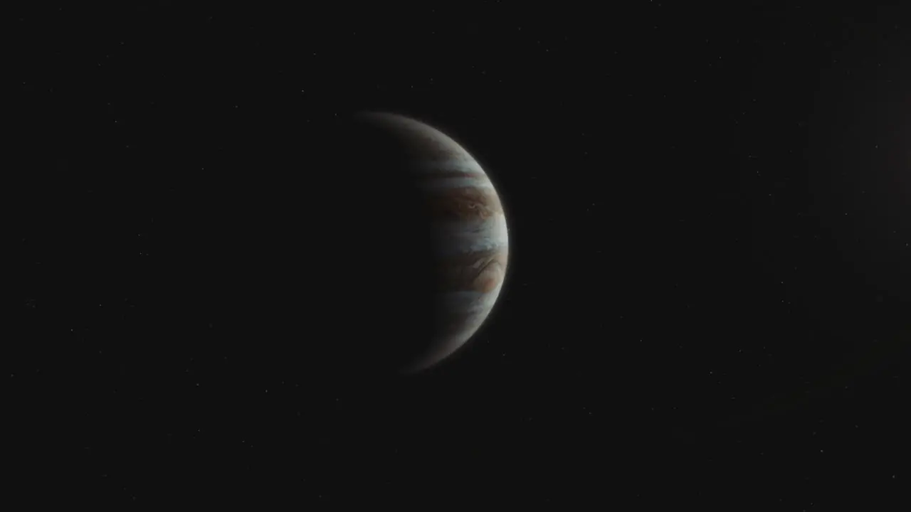 Jupiter rotates slowly in space