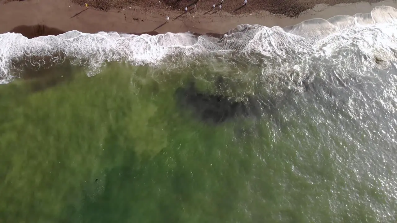 Aerial shot over the Melasti Pilgrim in Bali Indonesia