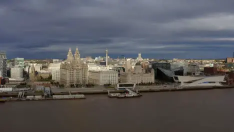 Drone Shot Orbiting The Three Graces And Mann Island