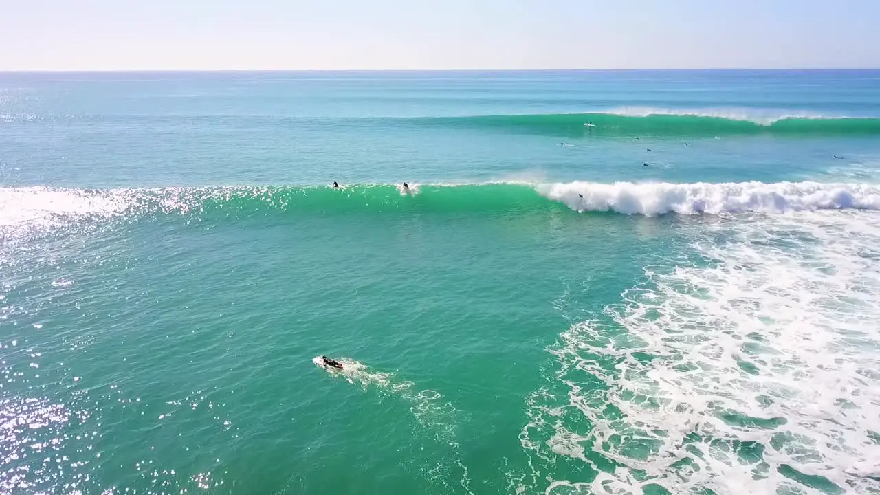 Aerial Of Surfers Catching Nice Waves And Surfing In Cabo San Lucas Baja Mexico 1