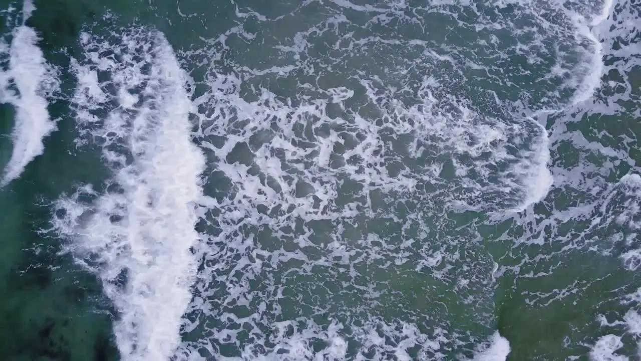 Aerial footage of waves crashing