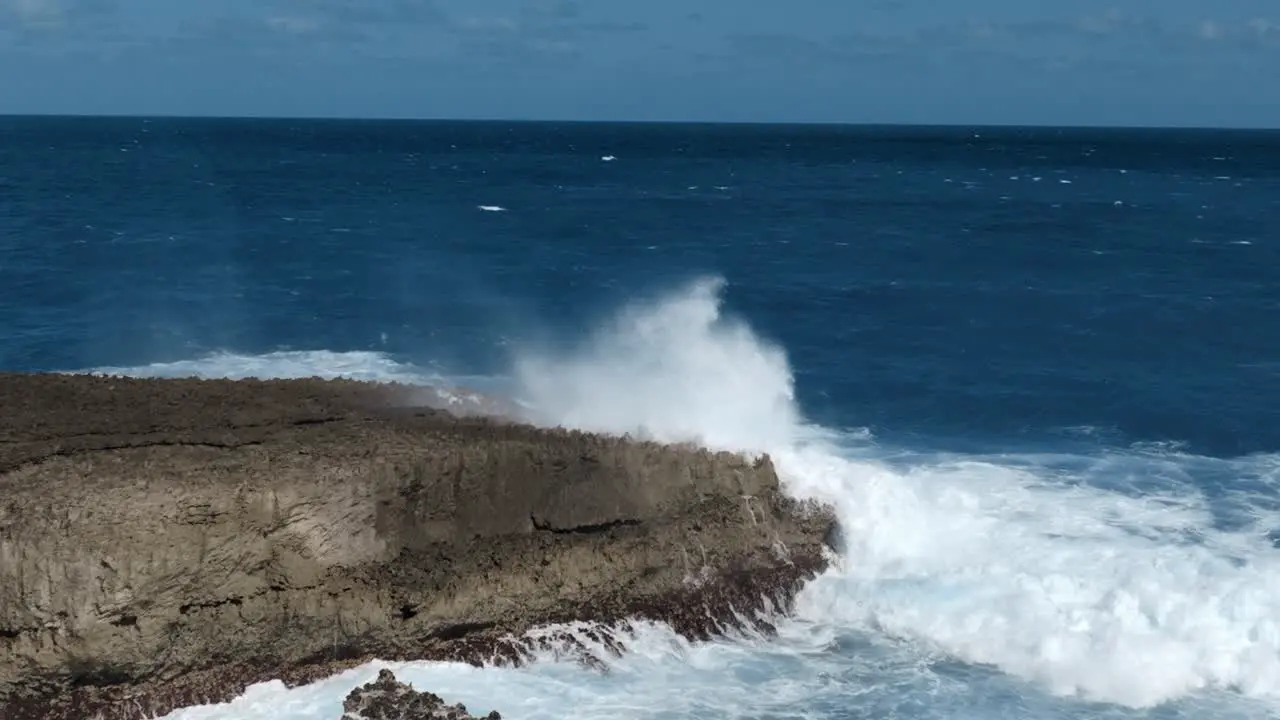 Waves Crashing on rocks over the north shore of oahu