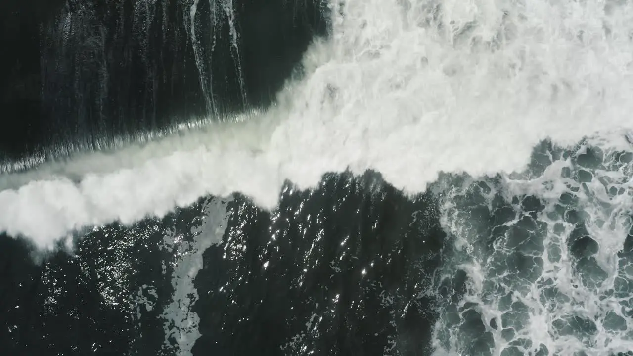 Top View Of Raging Surfing Waves Onto Shore In El Paredon Buena Vista Escuintla Guatemala