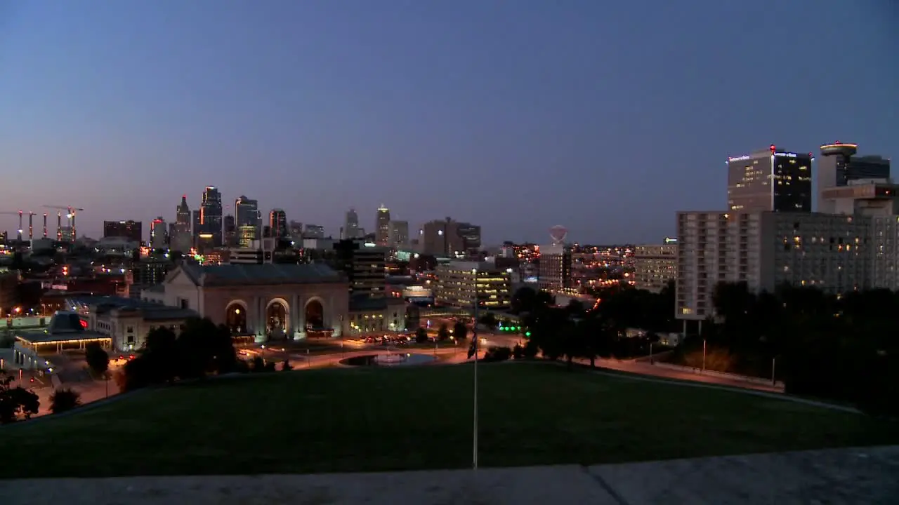 A night time view of the Kansas City Missouri skyline 3